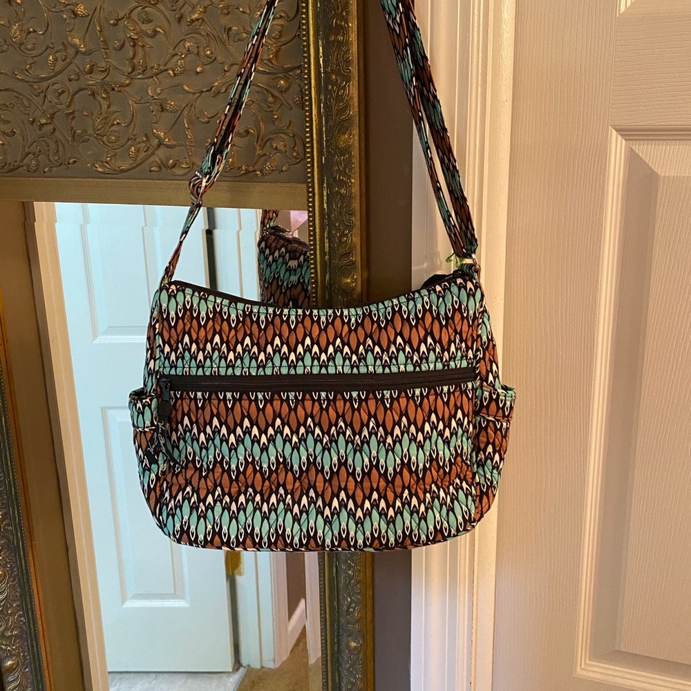 Vera Bradley, Sierra Stream. Shoulder Handbag.  Size: 11” x 8 1/2”.